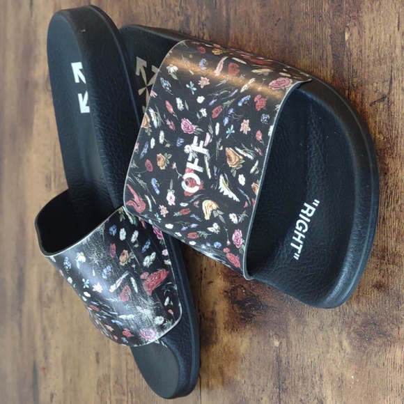 Off-White Floral Pool Slides Sz. 36 - Picture 4 of 9